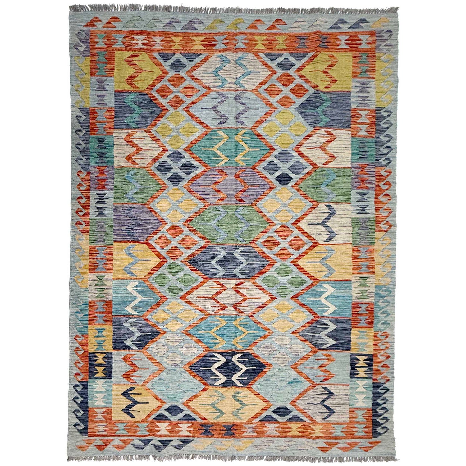 Hand Knotted Flatweave Kilim 5' 11" x 8' 2" ft / 180 x 248 cm - No. G38931