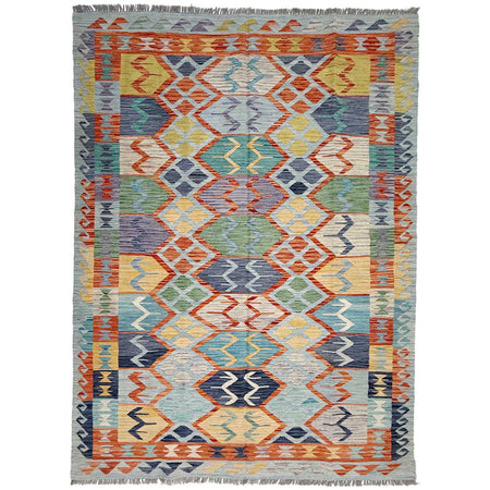 Hand Knotted Flatweave Kilim 5' 11" x 8' 2" ft / 180 x 248 cm - No. G38931
