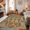 Hand Made Afghan Kilim 5' 0" x 6' 7" ft / 153 x 200 cm - No. G38937
