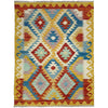 Hand Woven Wool Kelim 4' 2" x 5' 8" ft / 128 x 173 cm - No. G39088