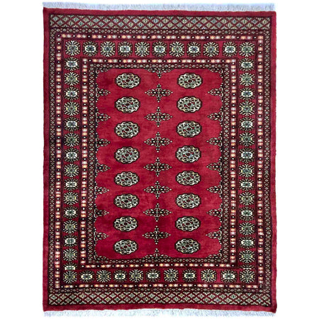 Handmade Bukhara Carpet 4' 1" x 5' 10" ft / 125 x 178 cm - No. G39155