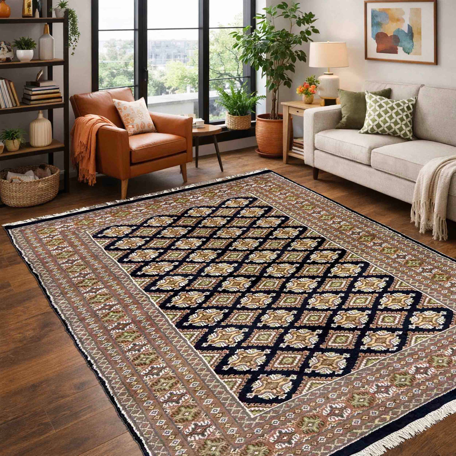 Handmade Jaldar Rug 4' 2" x 5' 11" ft / 127 x 181 cm - No. G39156