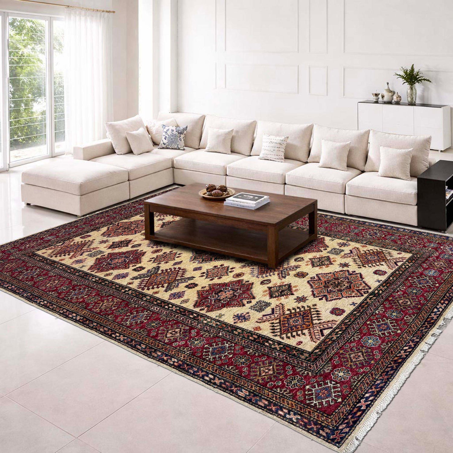 Fine Kazak Oriental Rug 5' 10" x 7' 9" ft / 178 x 236 cm - No. G39611
