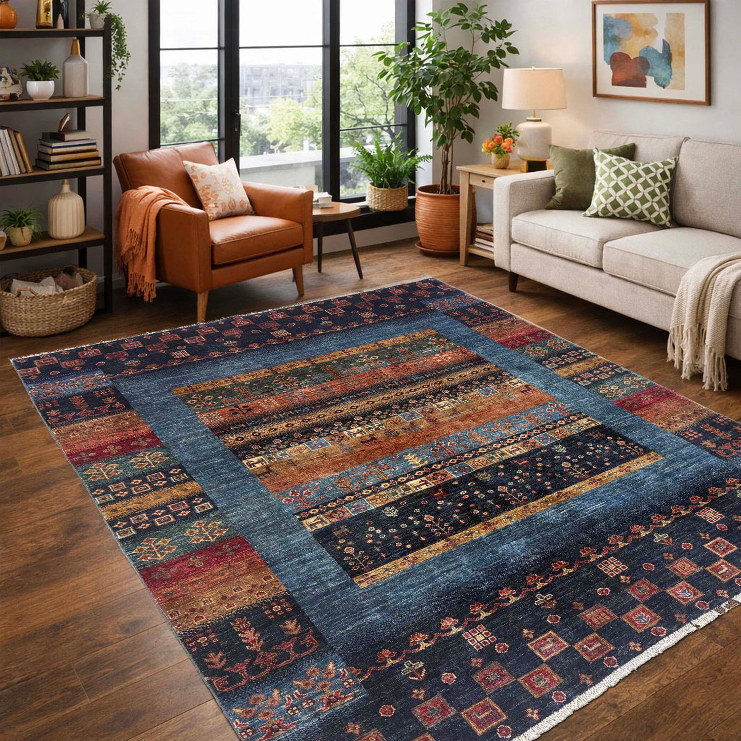 Persian Style Shikargah Rug 5' 1" x 6' 4" ft / 156 x 193 cm - No. G39617