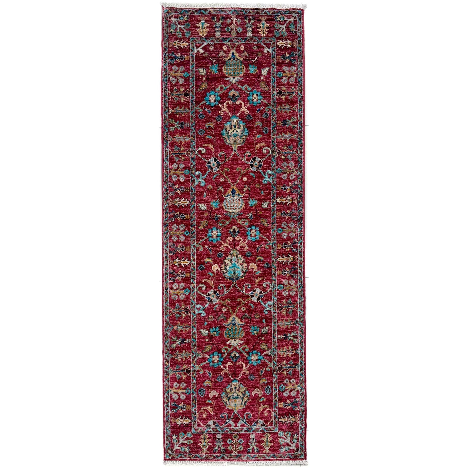 Red Color Sultani Rug Runner 2' 0" x 5' 10" ft / 61 x 178 cm - No. G39625