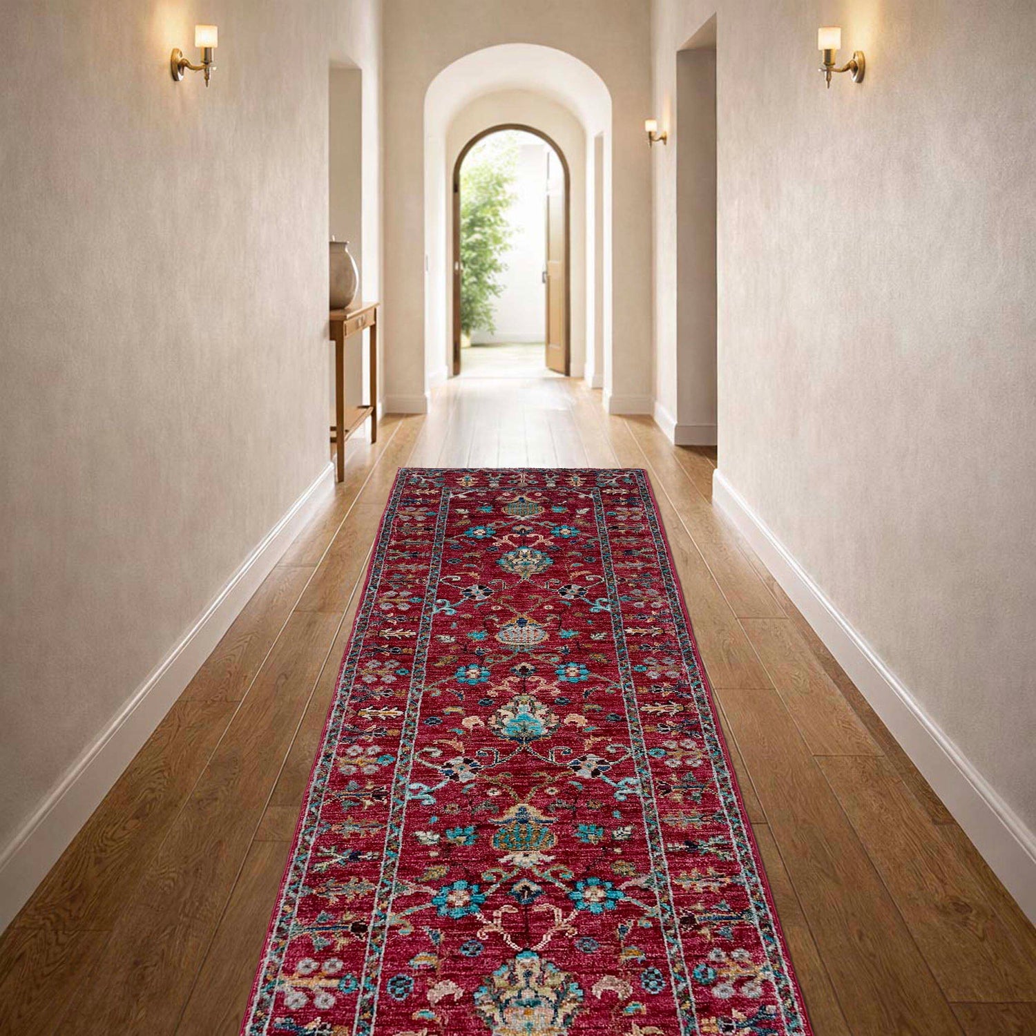 Red Color Sultani Rug Runner 2' 0" x 5' 10" ft / 61 x 178 cm - No. G39625
