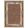 Colorful Flat-Weave Wool Kilim 4' 3" x 5' 9" ft / 130 x 174 cm - No. P26323