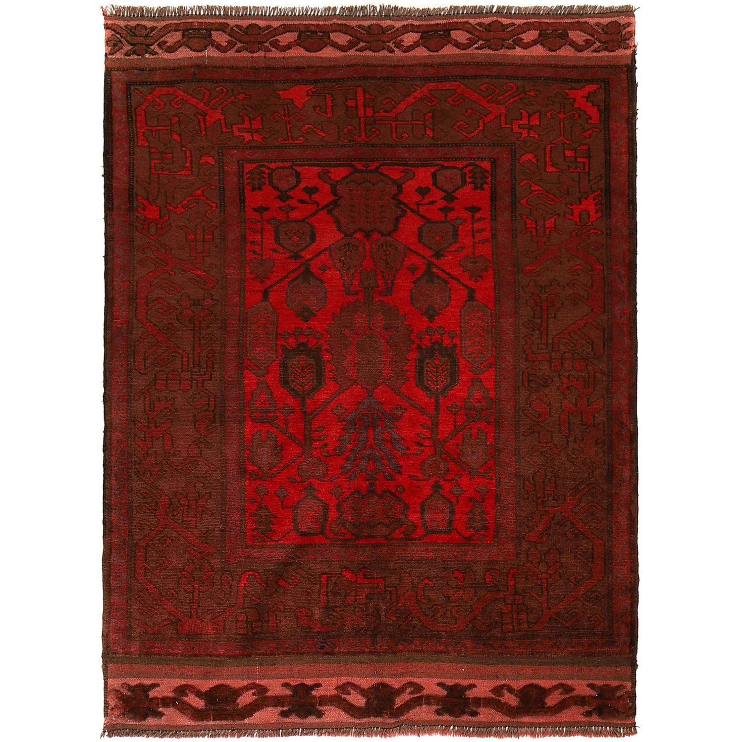 Overdyed Wool Carpet 3' 10" x 5' 3" ft / 117 x 159 cm - No. P26499
