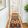 Colorful Flat-Weave Wool Kilim Runner 2' 9" x 6' 1" ft / 85 x185 cm - No. P26514