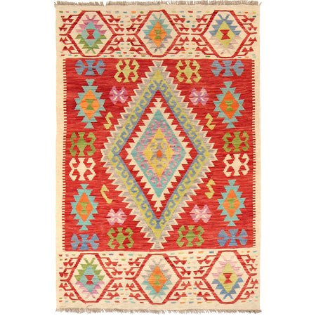 Small Size Chobi Kilim 4' 0" x 6' 0" ft / 123 x 183 cm - No. P26804
