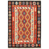 Colorful Flat-Weave Wool Kilim 3' 5" x 4' 11" ft / 103 x 149 cm - No. P26808