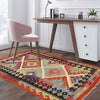 Hand Knotted Afghan Style Kilim 3' 5" x 4' 10" ft / 104 x 148 cm - No. P26840