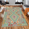 Handmade Turkish Design Wool Kilim 4' 2" x 5' 11" ft / 126 x 179 cm - No. P26872