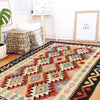 Colorful Flat-Weave Wool Kilim 3' 5" x 4' 9" ft / 105 x 146 cm - No. P26922