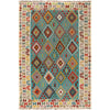 Colorful Flat-Weave Wool Kilim 6' 7" x 9' 9" ft / 200 x 297 cm - No. P26993