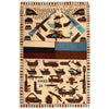 Handmade Afghan War Area Rug 3' 4" x 4' 11" ft / 101 x 150 cm - No. P28036