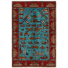 Handmade Afghan War Area Rug 3' 5" x 5' 1" ft / 103 x 147 cm - No. P28037