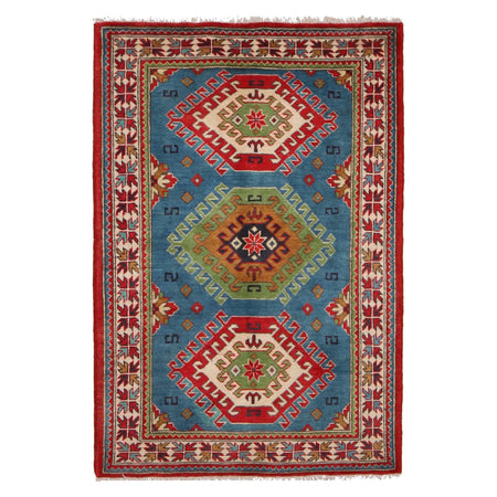 Handmade Kazak Area Rug 3' 3" x 4' 8" ft / 98 x 142 cm - No. P34045