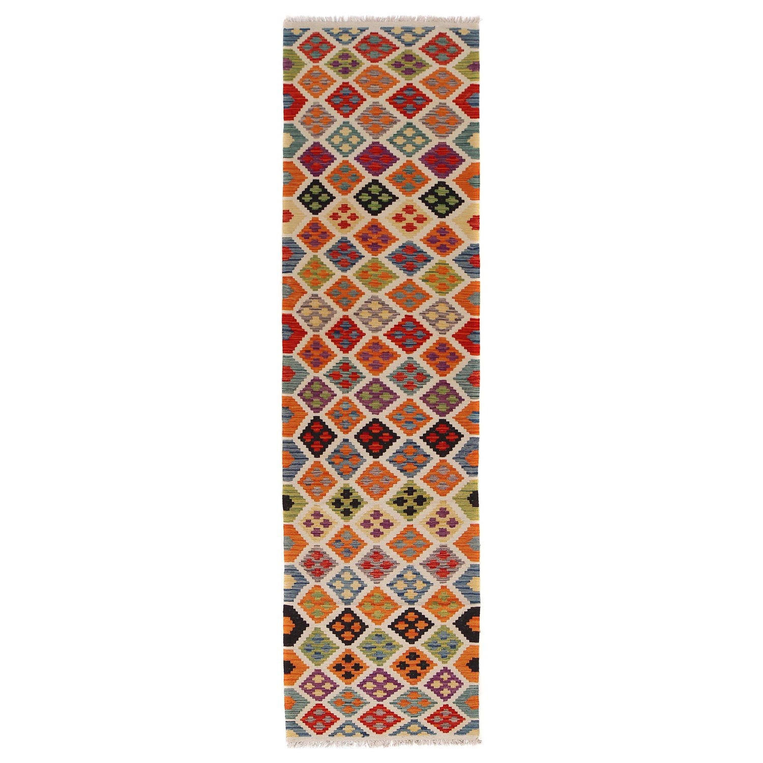 Long Chobi Kilim Runner 2' 7" x 10' 0" ft / 78 x 305 cm - No. P34258