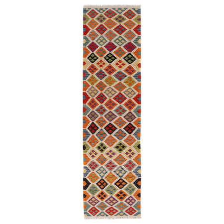 Long Chobi Kilim Runner 2' 7" x 10' 0" ft / 78 x 305 cm - No. P34258