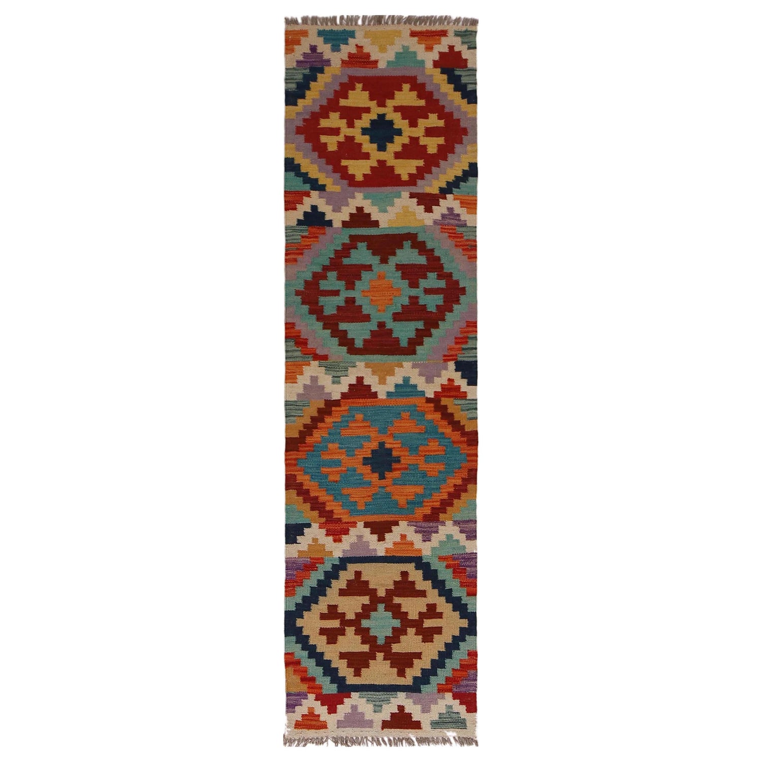 Short Kilim Runner 1' 8" x 6' 4" ft / 50 x 194 cm - No. P34263