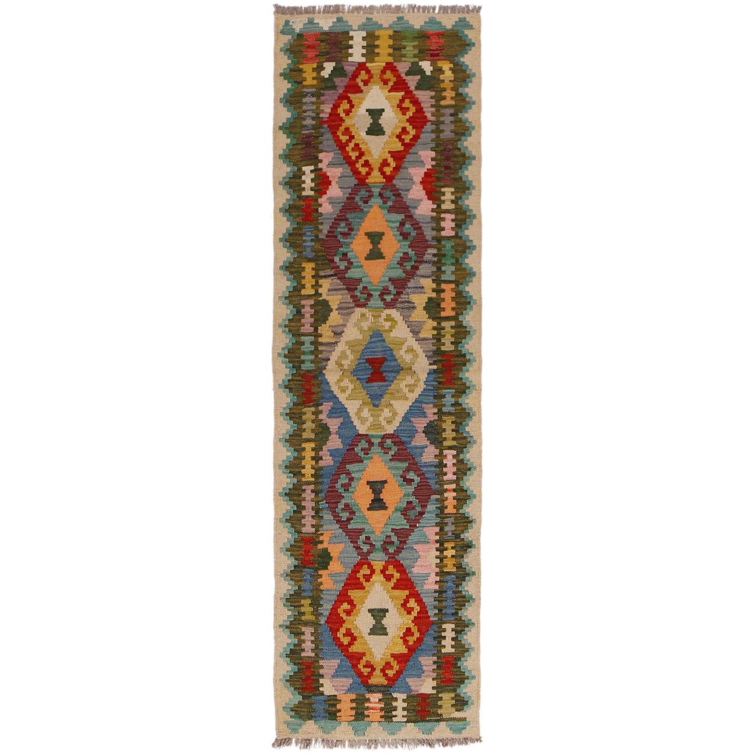 Handmade Vegetable Kilim Runner 1' 8" x 6' 6" ft / 52 x 198 cm - No. P34271