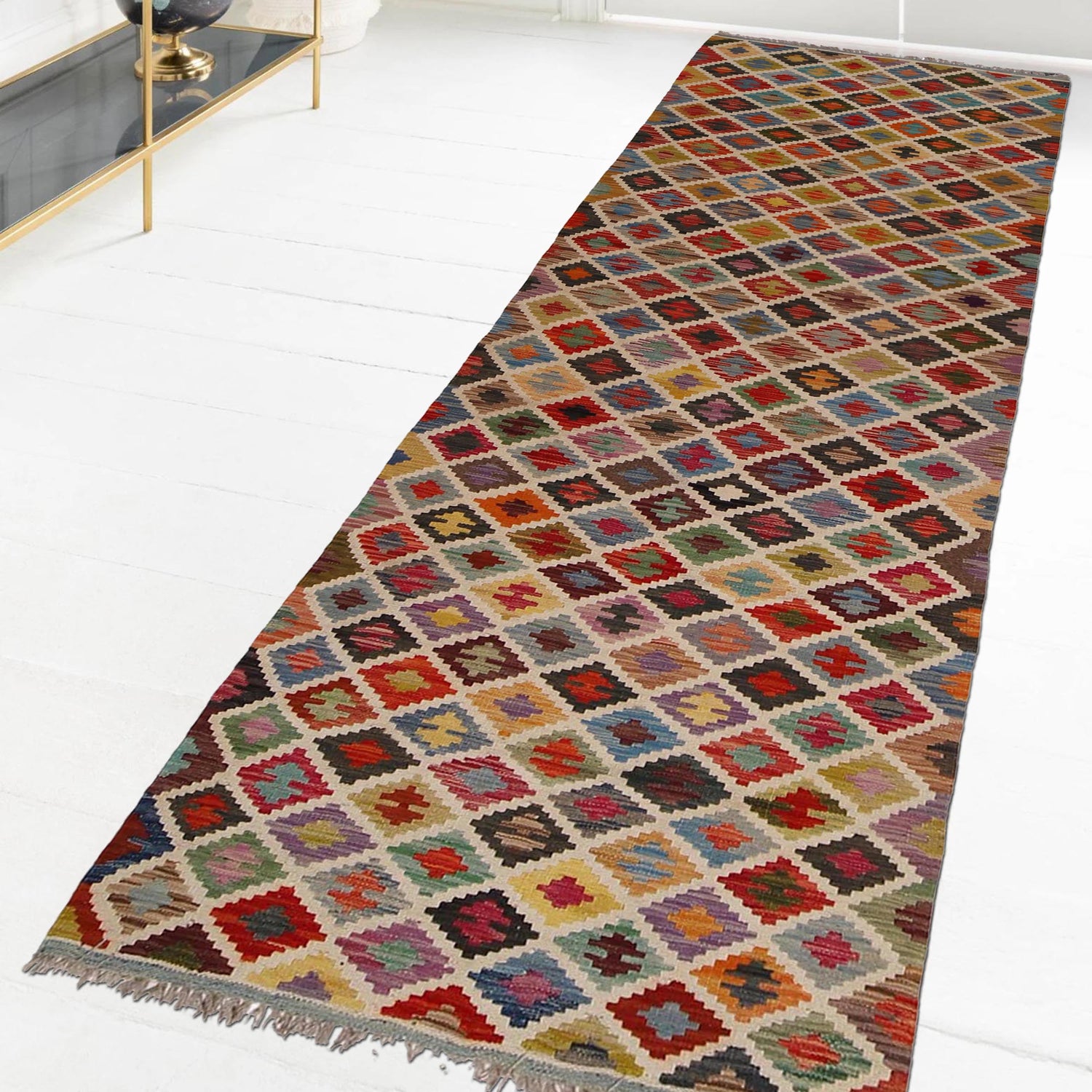 Long Kilim Runner 2' 8" x 9' 8" ft / 82 x 294 cm - No. P34359
