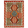 Handmade Turkish Design Wool Kilim 2' 9" x 3' 9" ft / 84 x 114 cm - No. P34892