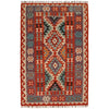 Hand Knotted Afghan Style Kilim 4' 0" x 6' 1" ft / 123 x 186 cm - No. P34900