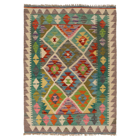 Hand Woven Wool Kelim 2' 8" x 3' 9" ft / 82 x 115 cm - No. P34902
