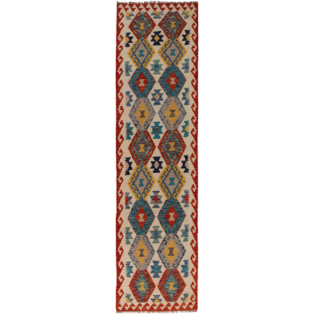 Hand Knotted Flatweave Kilim Runner 2' 5" x 9' 9" ft / 74 x 298 cm - No. P34905