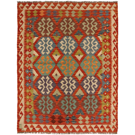 Handmade Vegetable Kilim 5' 1" x 6' 9" ft / 156 x 205 cm - No. P34912
