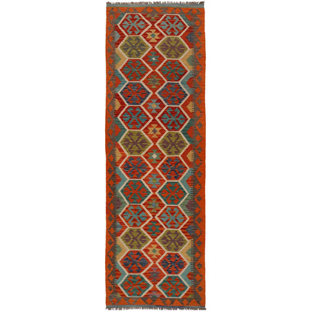 Hand Made Afghan Kilim Runner 2' 9" x 9' 6" ft / 84 x 289 cm - No. P34922