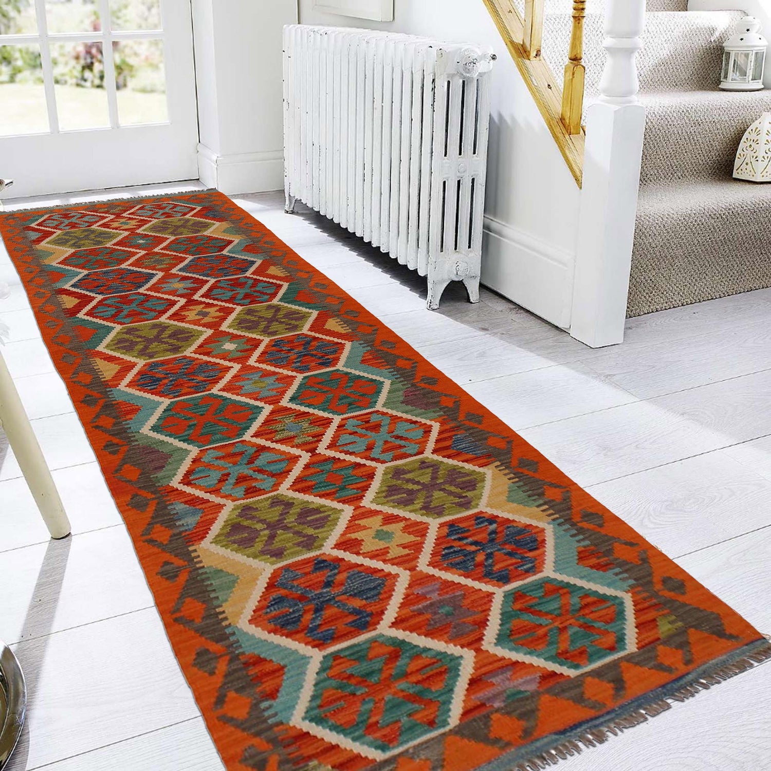 Hand Made Afghan Kilim Runner 2' 9" x 9' 6" ft / 84 x 289 cm - No. P34922