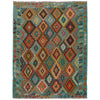 Hand Knotted Afghan Style Kilim 6' 1" x 7' 11" ft / 185 x 242 cm - No. P34960