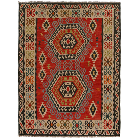 Hand Woven Wool Kelim 5' 10" x 7' 9" ft / 178 x 236 cm - No. P34962