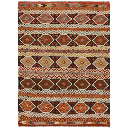 Handmade Afghan Vegetable Kilim 4' 11" x 7' 0" ft / 150 x 214 cm - No. P34967