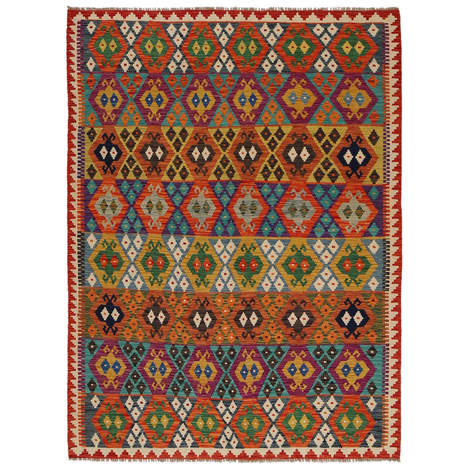 Medium Size Chobi Kilim 6' 0" x 8' 2" ft / 184 x 248 cm - No. P34983