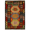 Handmade Turkish Design Wool Kilim 3' 4" x 4' 9" ft / 102 x 146 cm - No. P34987