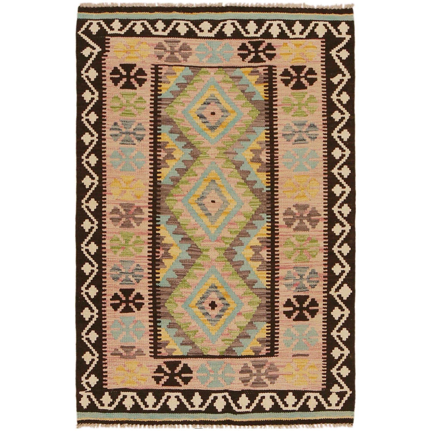 Small Size Chobi Kilim 3' 3" x 4' 10" ft / 98 x 148 cm - No. P34990