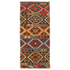 Colorful Flat-Weave Wool Kilim Runner 2' 3"x 6' 5" ft / 69 x 196 cm - No. P34992
