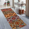 Colorful Flat-Weave Wool Kilim Runner 2' 3"x 6' 5" ft / 69 x 196 cm - No. P34992