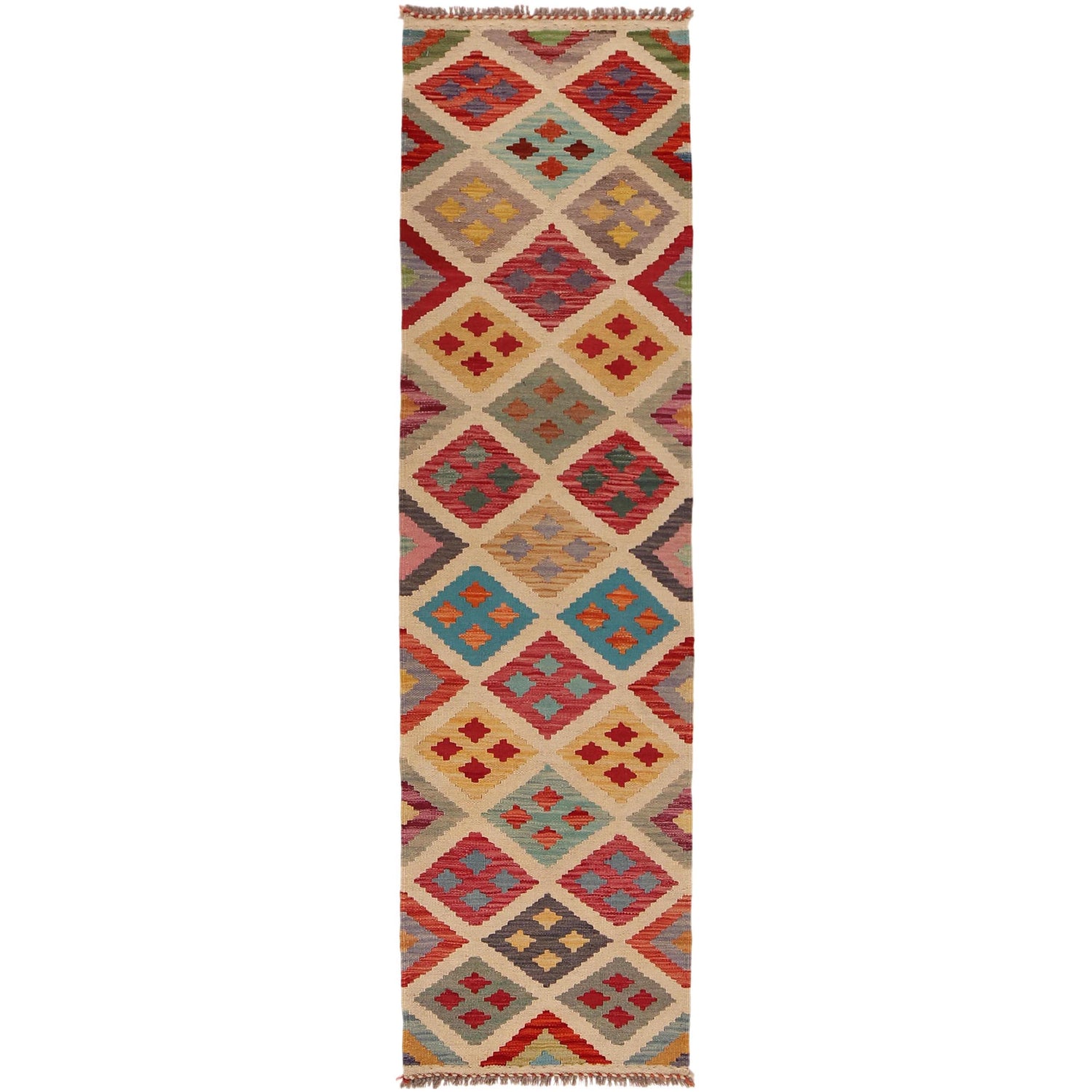 Handmade Vegetable Kilim Runner 1' 8"x 6' 9" ft / 50 x 207 cm - No. P34995