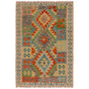 Handmade Afghan Vegetable Kilim 3' 3" x 4' 11" ft / 100 x 150 cm - No. P34999