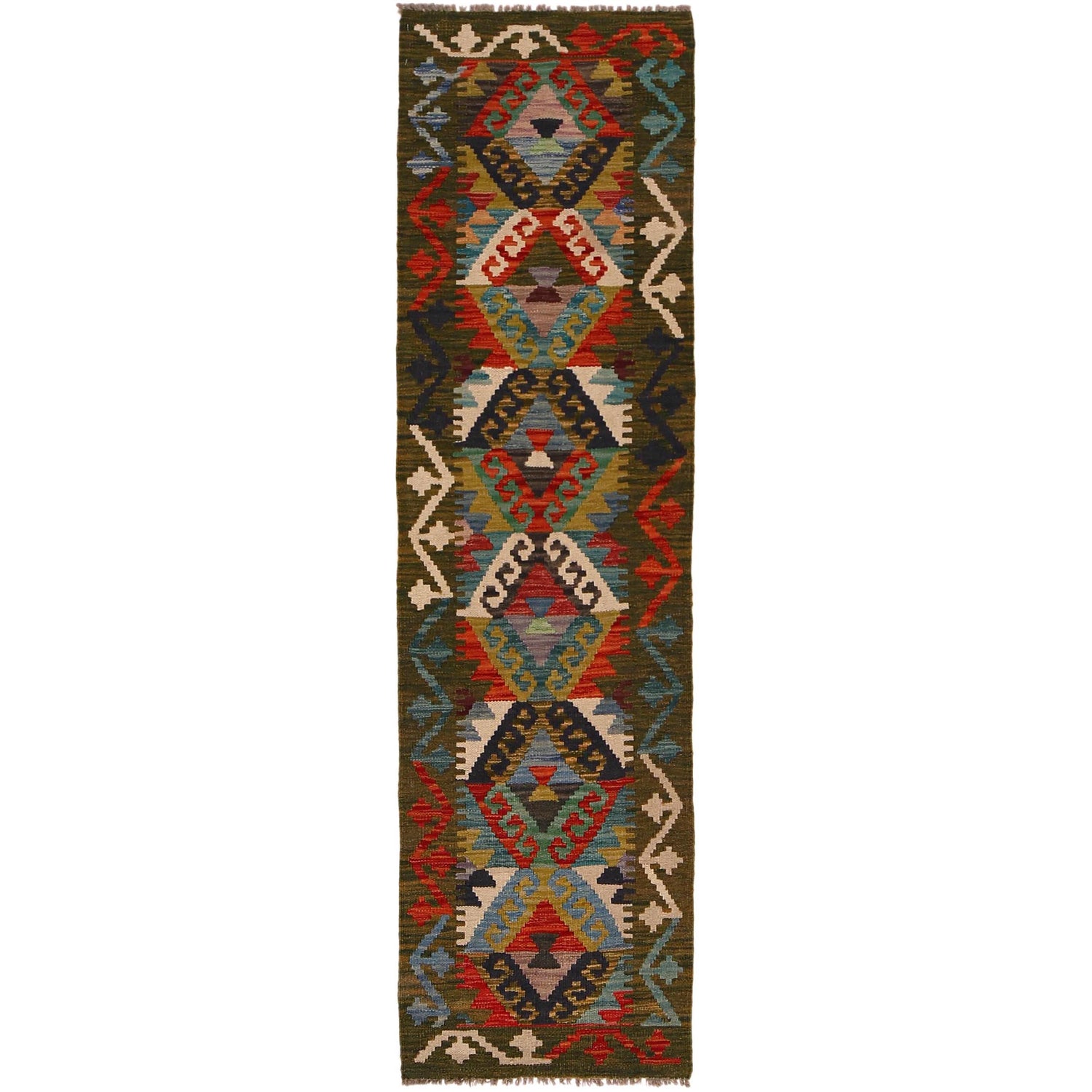 Handmade Vegetable Kelim Runner 1' 8"x 6' 8" ft / 51 x 204 cm - No. P35004