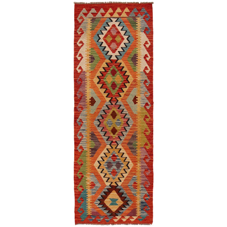 Hand Woven Wool Kelim Runner 2' 3"x 6' 7" ft / 68 x 200 cm - No. P35020
