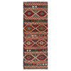 Handmade Turkish Design Wool Kilim Runner 2' 4"x 6' 5" ft / 70 x 196 cm - No. P35021
