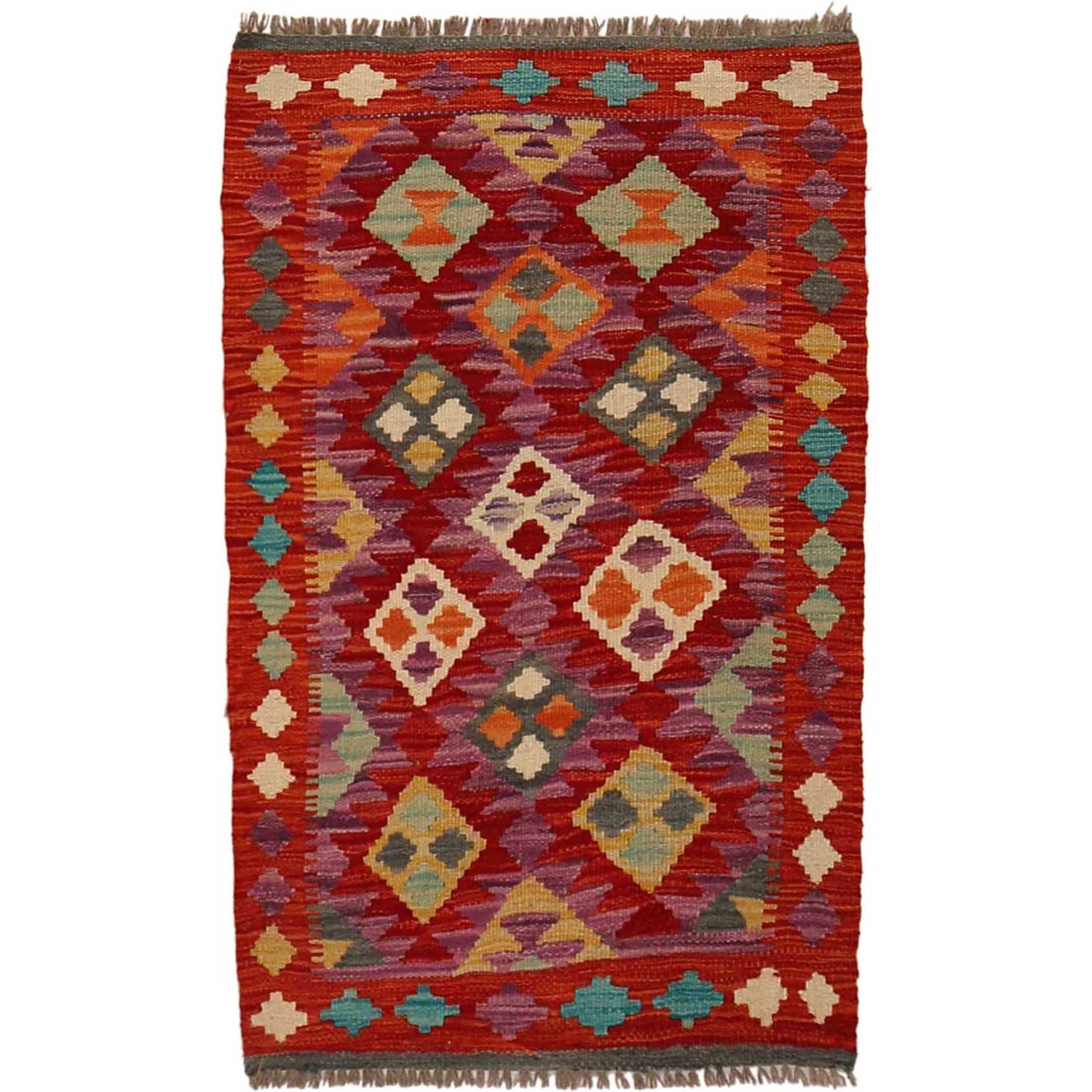 Small Size Chobi Kilim 1' 11" x 3' 3" ft / 59 x 99 cm - No. P35029