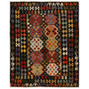 Colorful Flat-Weave Wool Kilim 5' 2" x 6' 7" ft / 157 x 200 cm - No. P35049