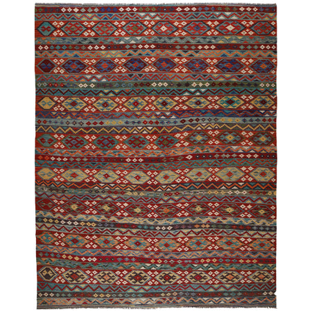 Hand Made Afghan Kilim 9' 9" x 12' 10" ft / 296 x 390 cm - No. P35064